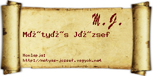 Mátyás József névjegykártya